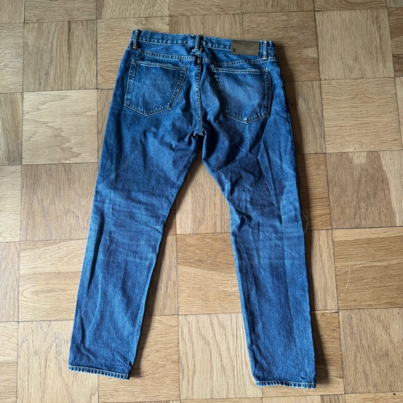 Todd Snyder 34x30 Mens Slim Fit Denim Jeans Blue Distressed Button Fly Selvedge - Picture 2 of 13